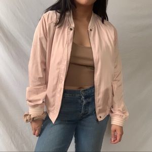 Pastel pink bomber jacket
